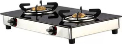 Butterfly Duo Plus 2B Glass Manual Gas Stove  (2 Burners)