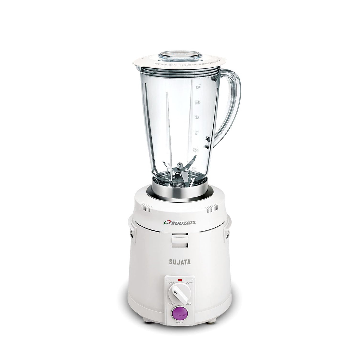 Sujata Polycarbonate Frootmix 900 Watts Smart Mixer Blender | 22000 Rotations Per Min | 90 Minutes Continuous Running | Versatile Jar 1750 Ml, White