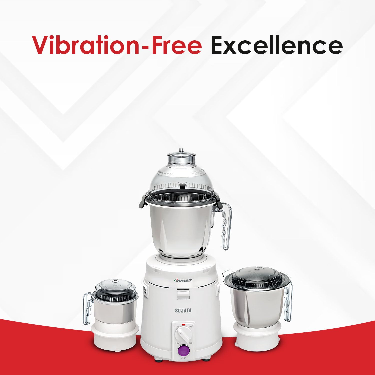 SUJATA by SUJATA dynamix 900 W Mixer Grinder  (dynamix | 3 Jars | White)