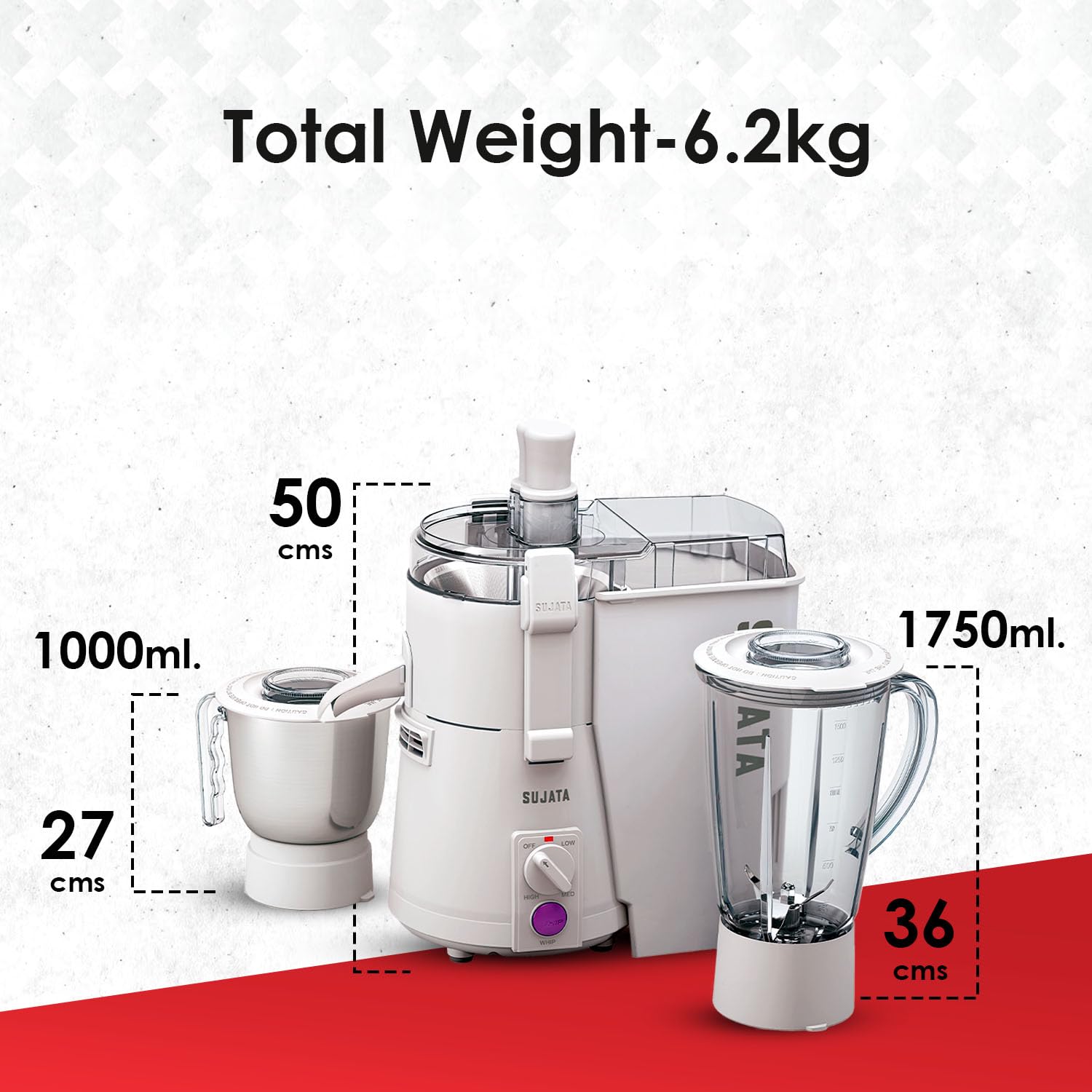 Sujata Powermatic Plus 900 Watts Juicer Mixer Grinder