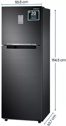 SAMSUNG 236 L Frost Free Double Door 3 Star Convertible Refrigerator  (Luxe Black, RT28C3733BX,2024)